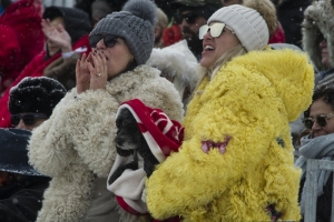 27th January 2019, Lake of St Moritz, St Moritz, Switzerland; Snow Polo World Cup final, Badrutts Palace Hotel versus Maserati;  Cartier fans