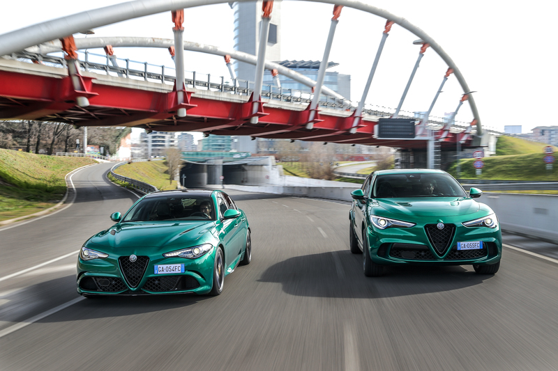 Alfa Romeo non rinuncia al suo spirito dinamico e presenta le nuove Giulia e Stelvio Quadrifoglio Model Year 2020.I colori richiamano l'heritage del marchio