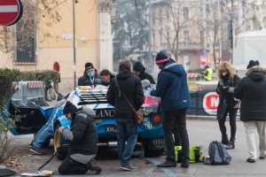 Lancia Stratos alla partenza del Rally Montecarlo