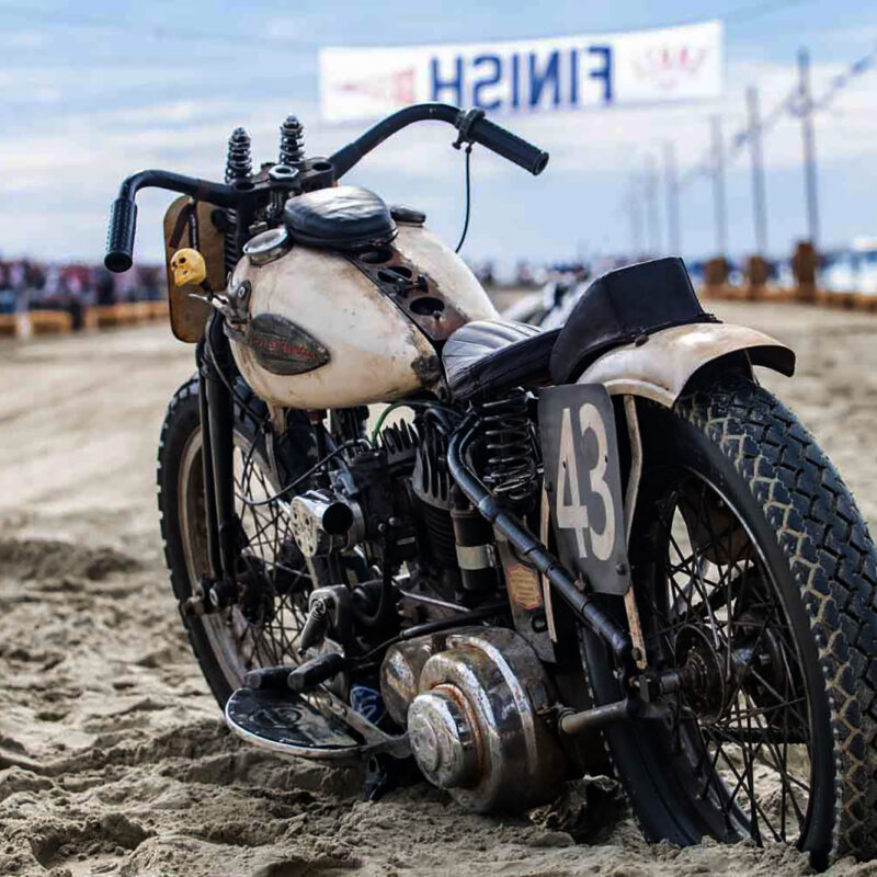 Harley Davidson on the beach vintage motorcycles