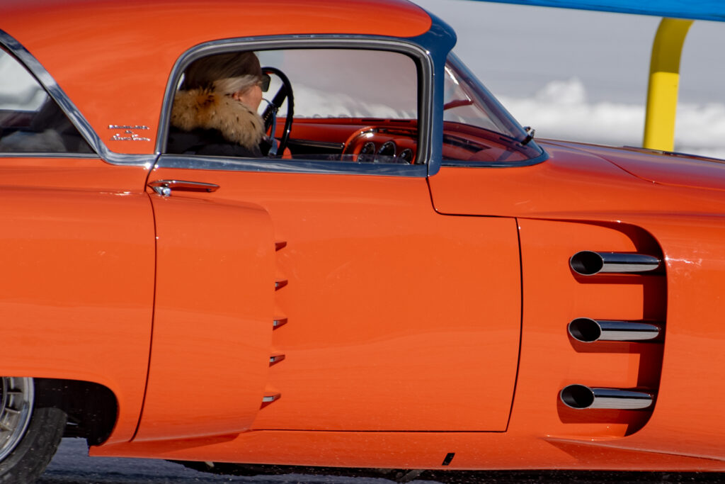 La Lincoln Indianapolis è una delle stupende "one-off" sul lago ghiacciato di St. Moritz, durante il The ICE. 