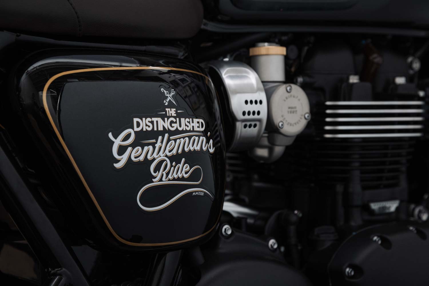 Dettaglio DGR sulla Triumph Bonneville T120 Black DGR Edition