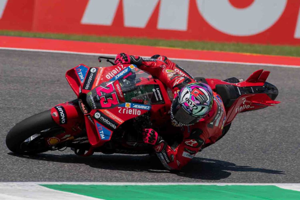 Bagnaia In un momento di gara