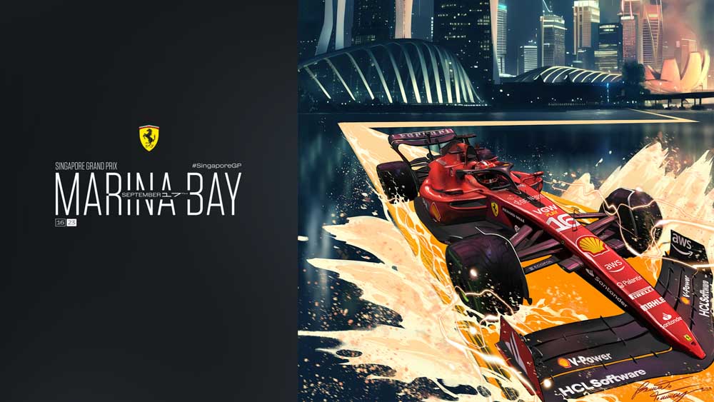 La copertina orizzontale realizzata per il GP di Singapore