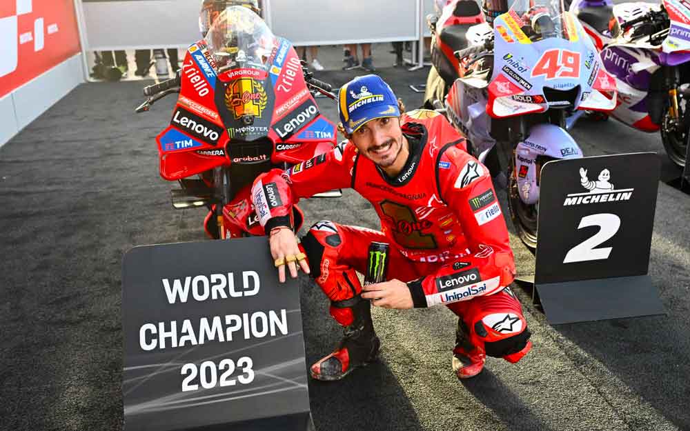 MotoGP, Pecco Bagnaia si laurea per la seconda volta campione del mondo