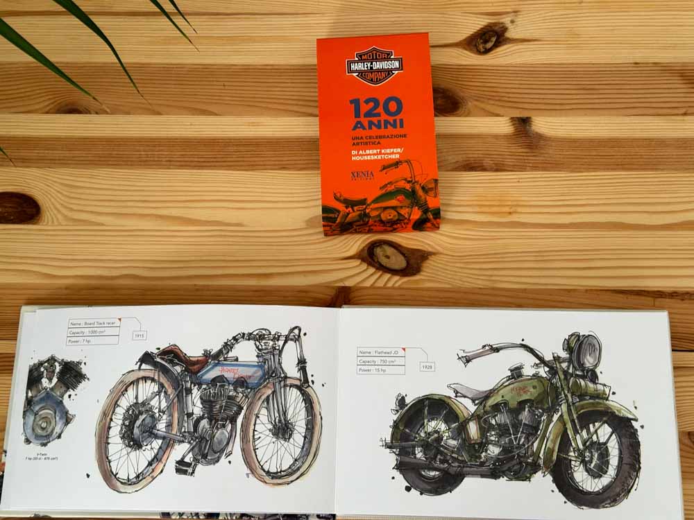 I 120 anni di Harley Davidson in un libro con i disegni di Albert Kiefer
