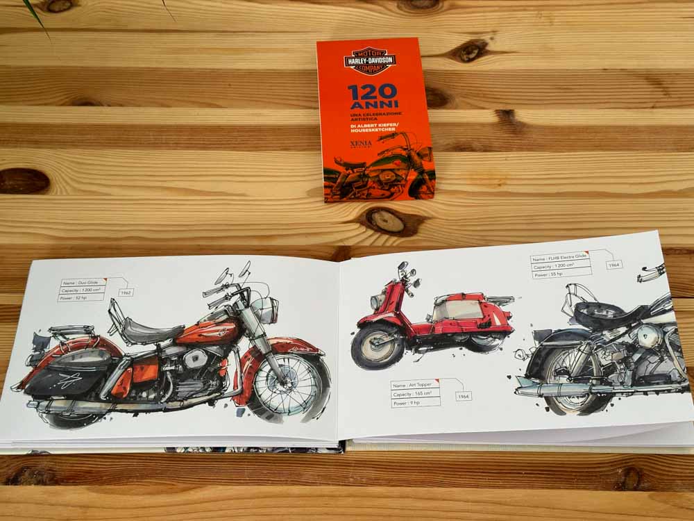I 120 anni di Harley Davidson in un libro con i disegni di Albert Kiefer