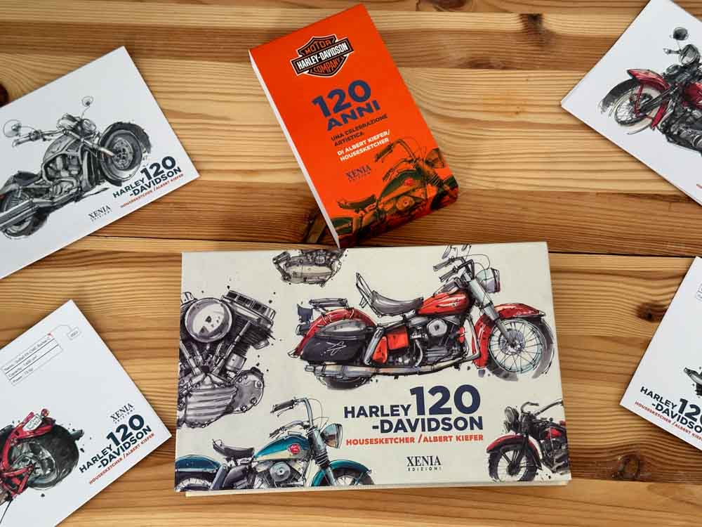 I 120 anni di Harley Davidson in un libro con i disegni di Albert Kiefer