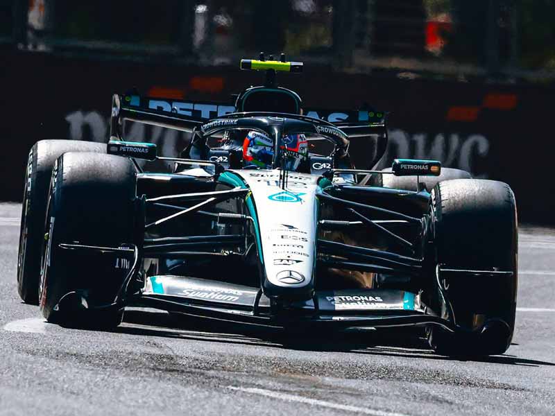 F1, Libere GP Baku: Russell precede Verstappen, Antonelli fermato da un guasto
